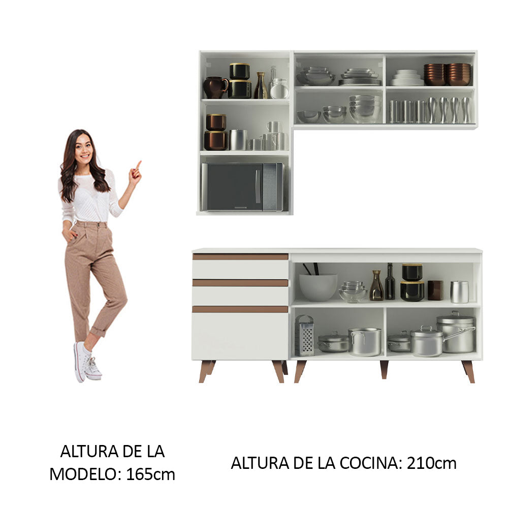 Cocina Integral Reims 1.80 m con Encimera Blanco 02