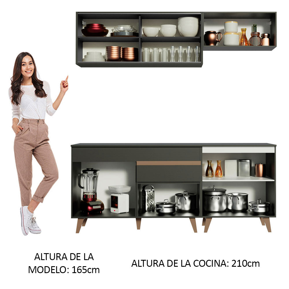 Cocina Integral Reims 1.90 m con Encimera Negro 01