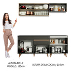 Cocina Integral Reims 1.90 m con Encimera Negro/Marrón 01