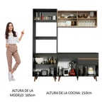 Cocina Integral Reims 1.90 m con Encimera Negro/Marrón 02