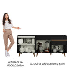 Kit 2 Muebles de Cocina Bajos Reims 1.90 m con Encimera Negro