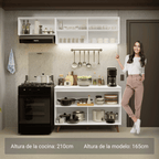 Cocina Integral Reims 1.90 m con Encimera Blanco 08