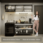 Cocina Integral Reims 1.90 m con Encimera Negro 08