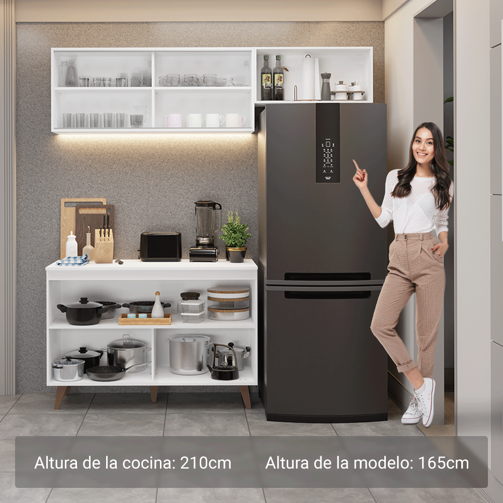 Cocina Integral Reims 1.90 m con Encimera Blanco 09