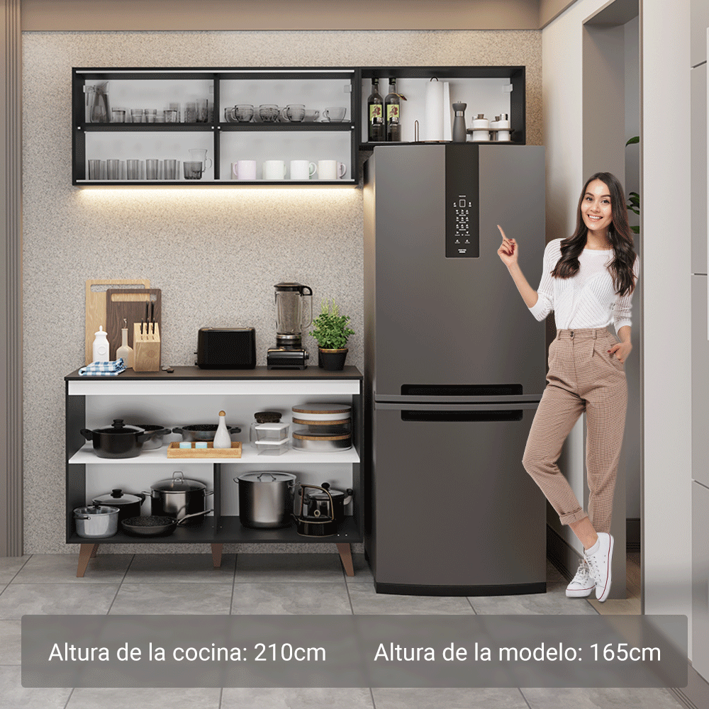 Cocina Integral Reims 1.90 m con Encimera Negro 09