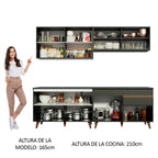 Cocina Integral Reims 2.40 m con Encimera Negro 01