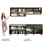 Cocina Integral Reims 2.40 m con Encimera Negro/Marrón 01