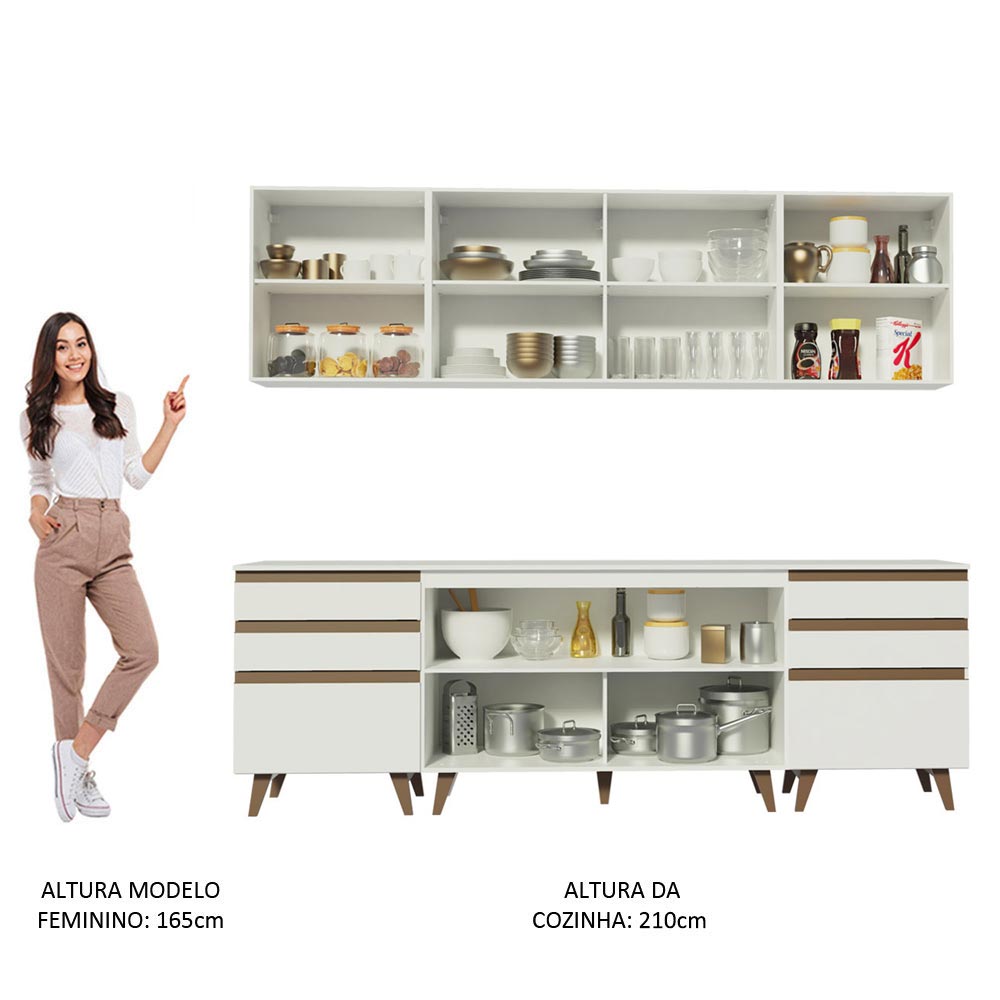 Cocina Integral Reims 2.40 m con Encimera Blanco 02