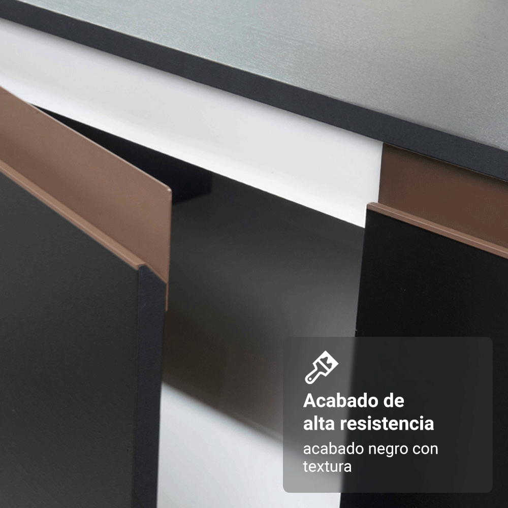 Kit 3 Muebles de Cocina Bajos Reims 2.40 m con Encimera Negro