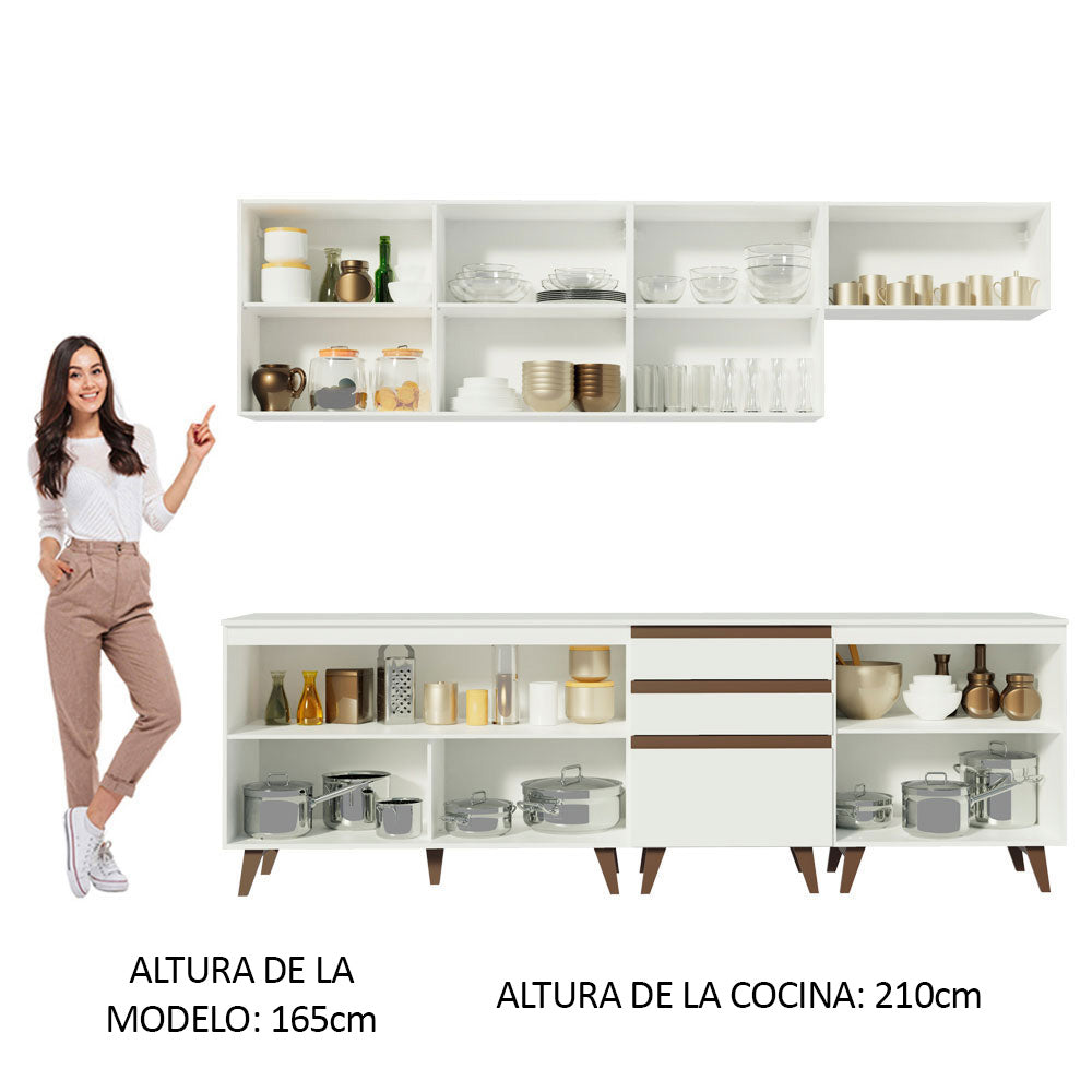 Cocina Integral Reims 2.50 m con Encimera Blanco 01