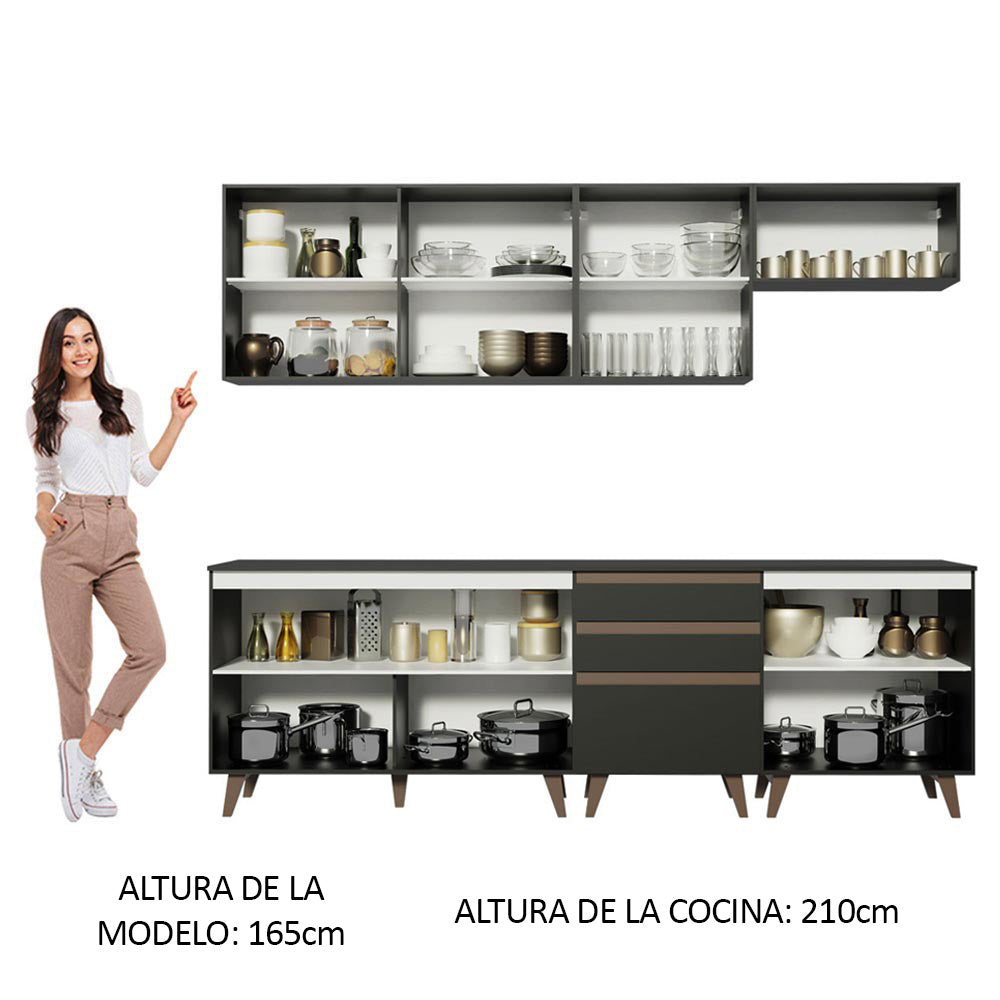 Cocina Integral Reims 2.50 m con Encimera Negro 01