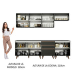 Cocina Integral Reims 2.50 m con Encimera Negro 01