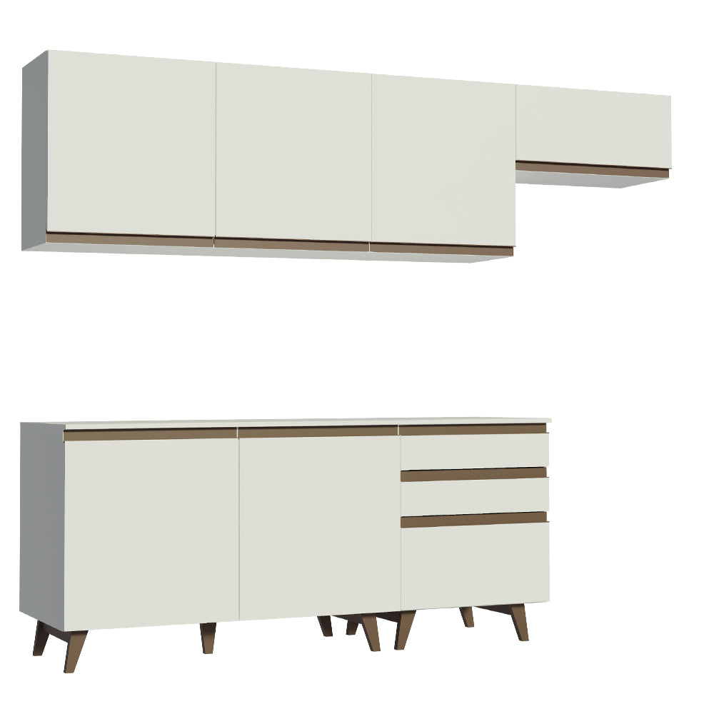 Cocina Integral Reims 2.50 m con Encimera Blanco 02