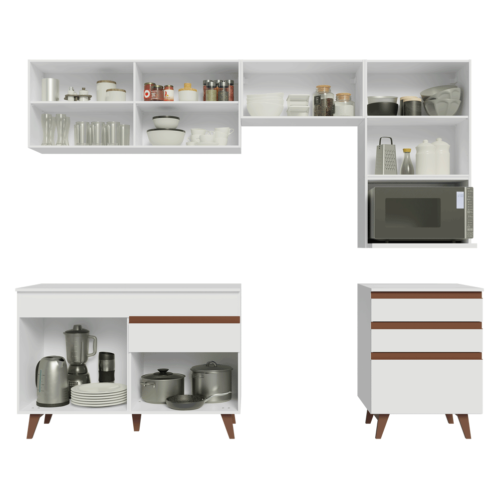 Cocina Integral Reims 2.50 m con Encimera Blanco 07