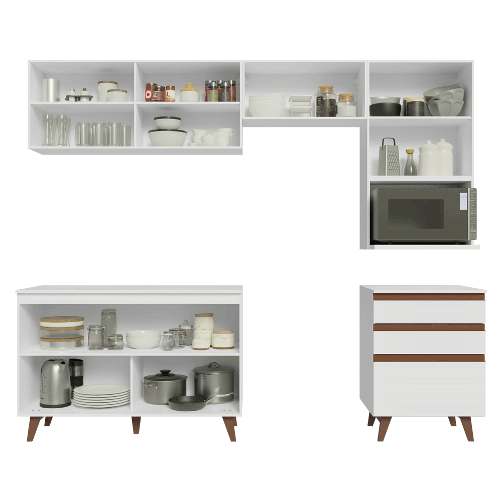 Cocina Integral Reims 2.50 m con Encimera Blanco 08