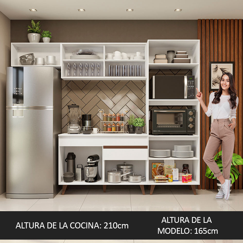 Cocina Integral Reims 2.60 m con Encimera Blanco 01