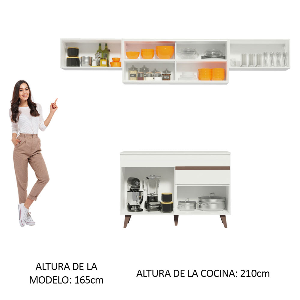 Cocina Integral Reims 2.60 m con Encimera Blanco 03