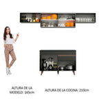 Cocina Integral Reims 2.60 m con Encimera Negro 03