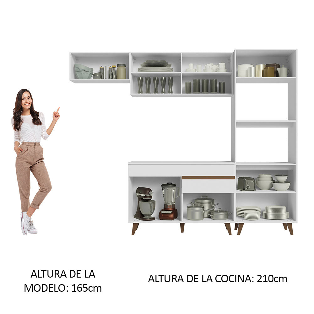 Cocina Integral Reims 2.60 m con Encimera Blanco 08