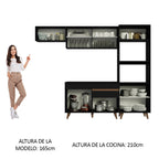 Cocina Integral Reims 2.60 m con Encimera Negro 08