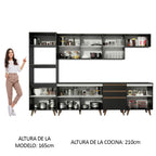Cocina Integral Reims 3.20 m con Encimera Negro 02