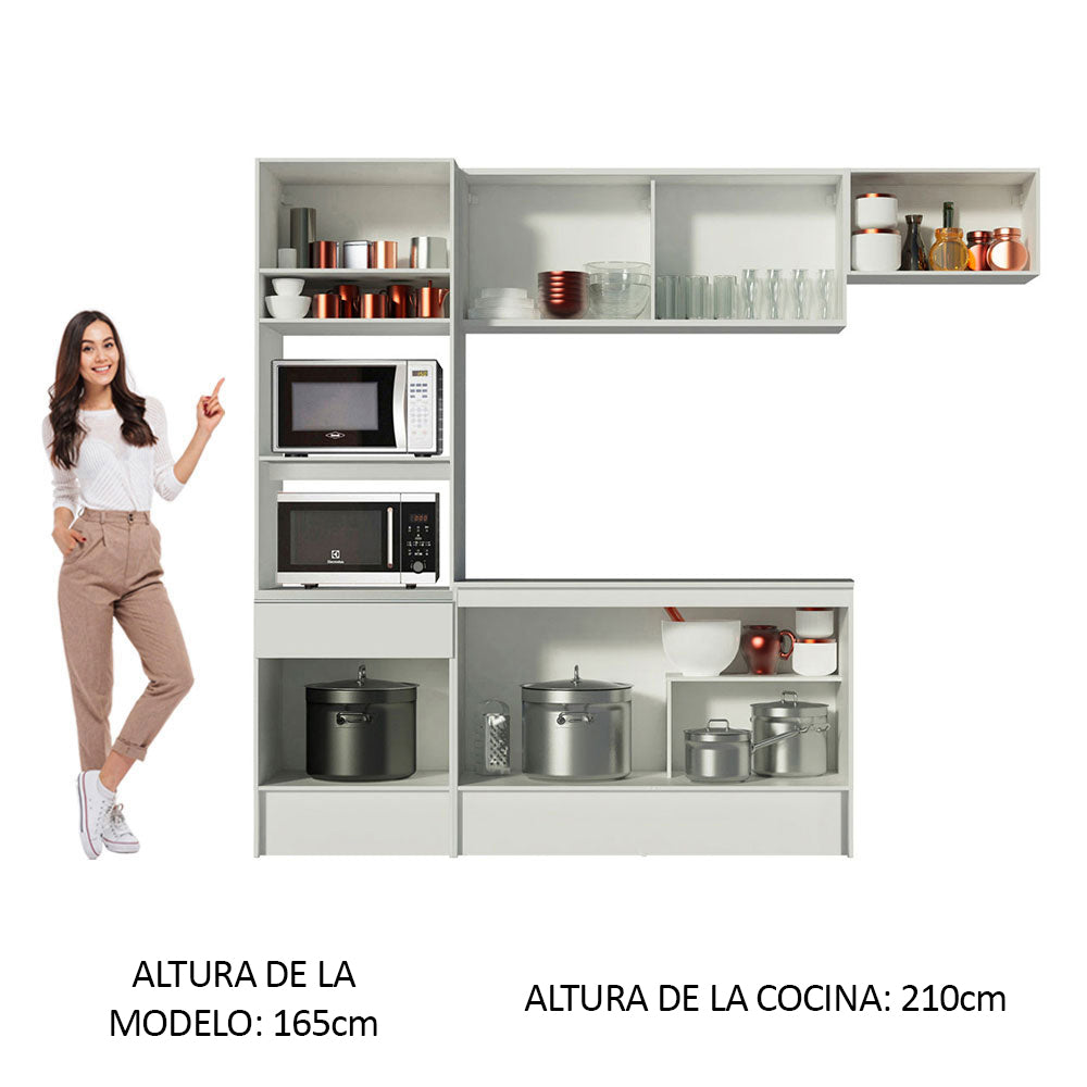 Cocina Integral Topazio 2.40 m con Encimera Blanco 01