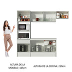 Cocina Integral Diamante 2.40 m con Encimera Blanco 02