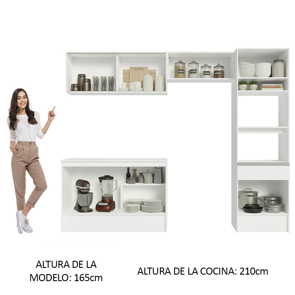Cocina Integral Topazio 2.60 m con Encimera Blanco