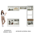 Cocina Integral Topazio 2.60 m con Encimera Blanco/Marrón