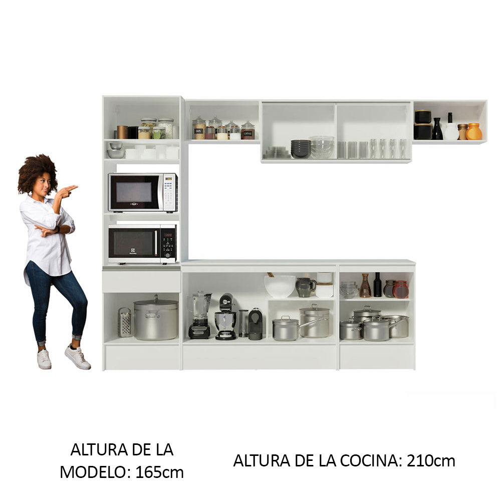 Cocina Integral Diamante 3.00 m con Encimera Blanco