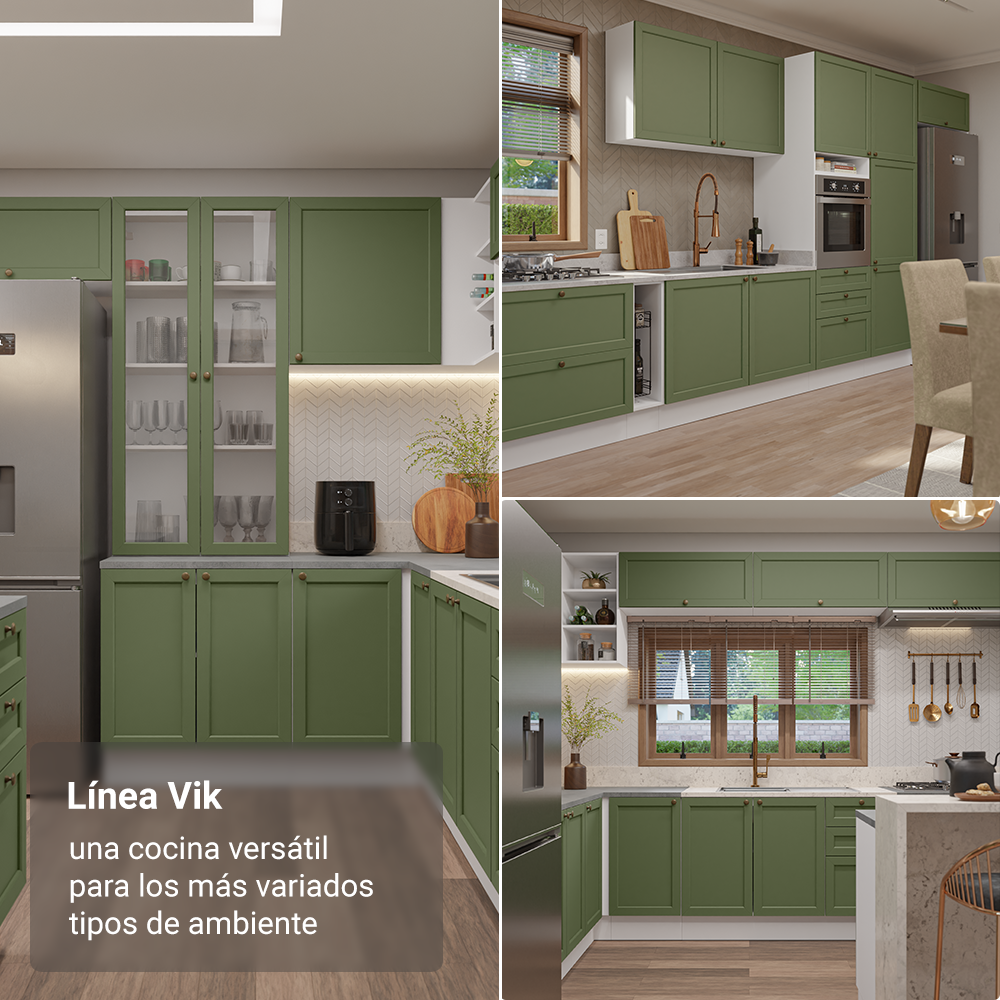 Cocina Integral Vik 1.80 Metros Blanco/Verde 02