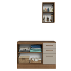 Conjunto de Mueble para Baño Agata 1.20 m 3 Puertas 3 Cajones Marrón/Crema