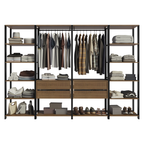 Clóset Modulado Abierto Valencia 4 Cajones 14 Niveles 180 cm x 258 cm x 45 cm Marrón/Negro 01