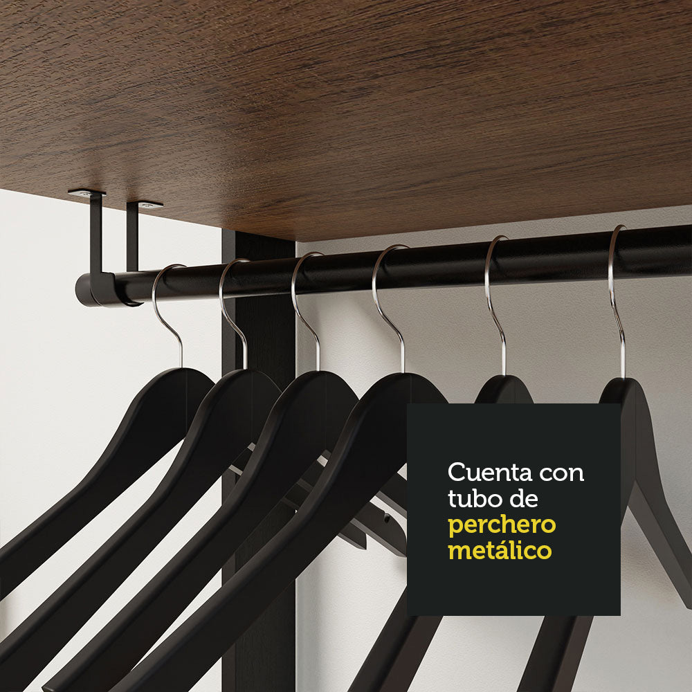 Clóset Modulado Abierto Valencia 4 Cajones 14 Niveles 180 cm x 258 cm x 45 cm Marrón/Negro 03