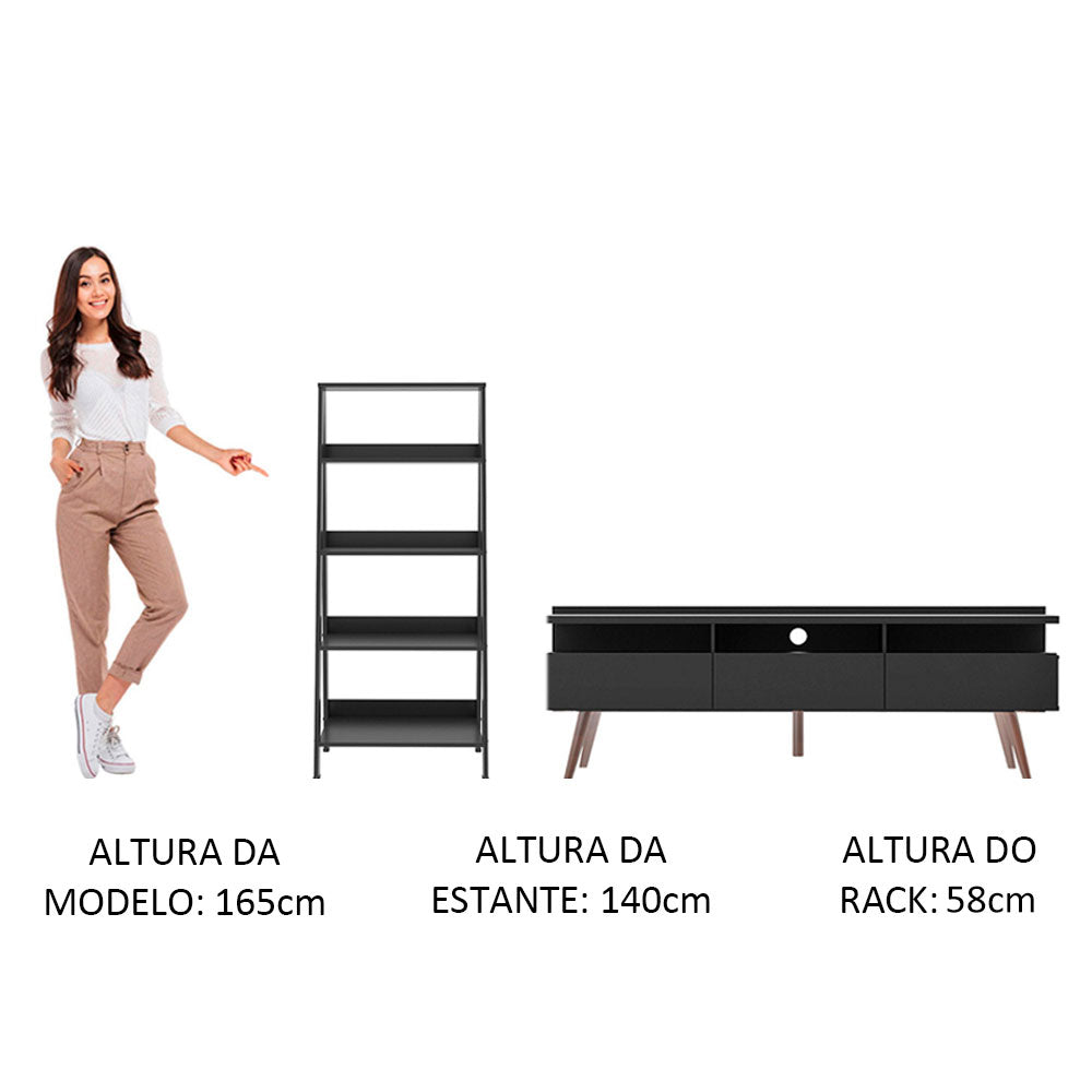 Centro de Entretenimiento para TV Londres + Mueble Estante Librero