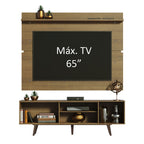 Centro de Entretenimiento para TV Dubai Mesa y Panel Hasta 65 Pulgadas Marrón/Blanco (Patas Marrón)