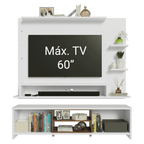 Centro de Entretenimiento para TV Metz Mesa y Panel Hasta 60 Pulgadas Blanco