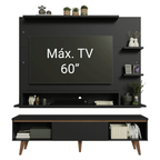 Centro de Entretenimiento para TV Reims Mesa y Panel Hasta 60 Pulgadas Negro