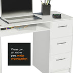 Escritorio de Oficina 173 cm Alaska + Mueble Estante Librero Blanco Madesa