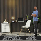 Escritorio de Oficina Industrial y Cajonera Madesa MarrónBlanco