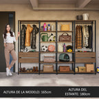Armario Estante Organizador Multiuso 258 cm Marrón/Negro Madesa