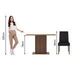 Juego de Comedor Manu Tablero Rectangular de Madera con 2 Sillas Oxford Madesa