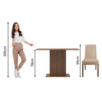 Juego de Comedor Manu Tablero Rectangular de Madera con 2 Sillas Marrón/Imperial Madesa