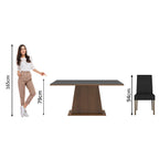 Juego de Comedor Flavia con 4 Sillas Oxford Marrón/Negro/Oxford