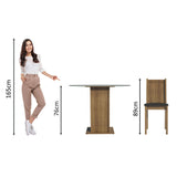 Juego de Comedor Débora con 4 Sillas - Encimera Redonda de Cristal