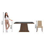 Juego de Comedor Aryeli con 4 Sillas - Tablero de Madera y Cubierta de Cristal Marrón/Negro/Imperial