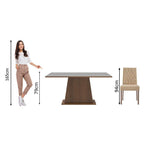 Juego de Comedor Ashley con 4 Sillas Marrón/Gris/Imperial