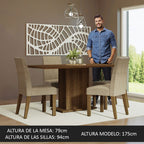 Juego de Comedor Keila con 4 Sillas Marrón/Imperial