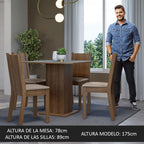 Juego de Comedor Samara con 4 Sillas Marrón/Gris/Beige
