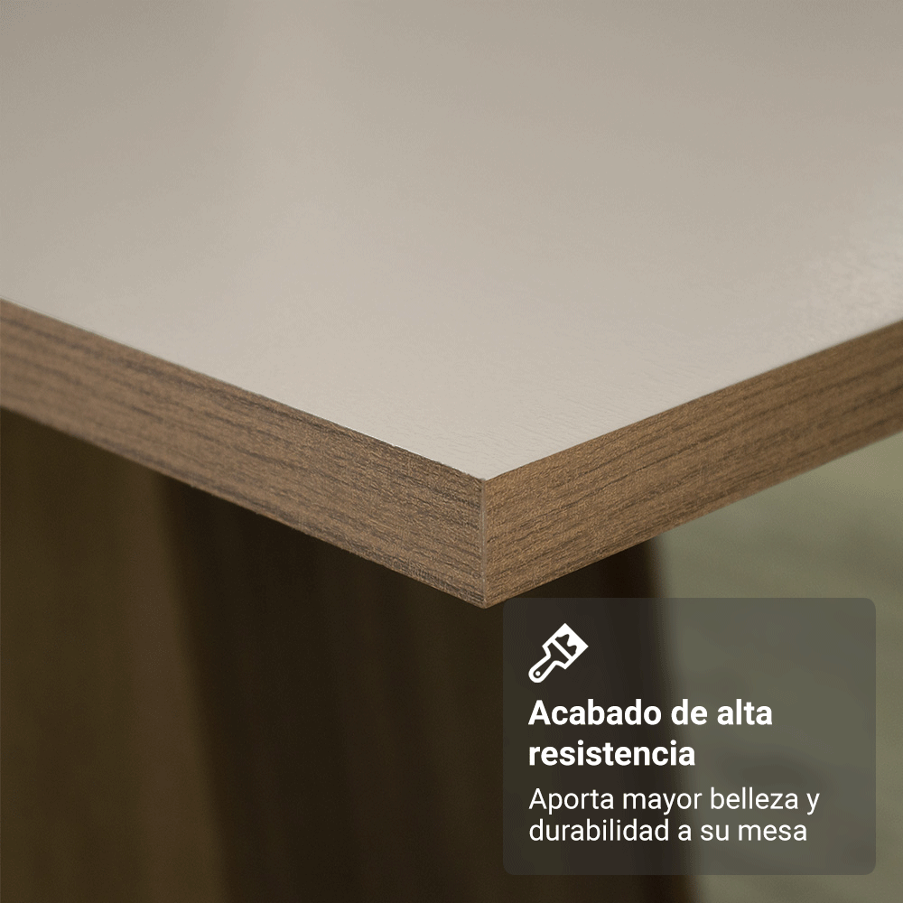 Juego de Comedor Briana con 4 Sillas Marrón/Crema
